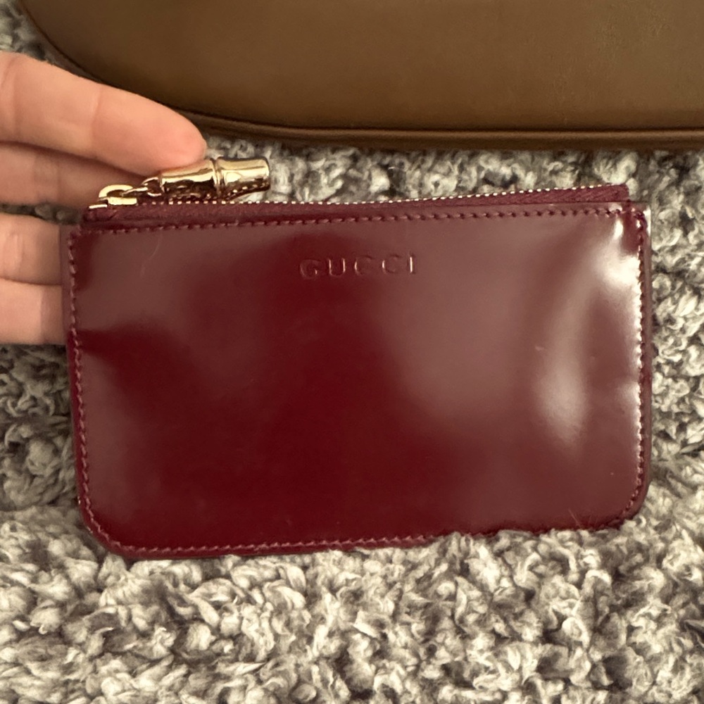 Gucci Patton Deep Red Leather Card and Keyholder w/bamboo - Picture 1 of 5